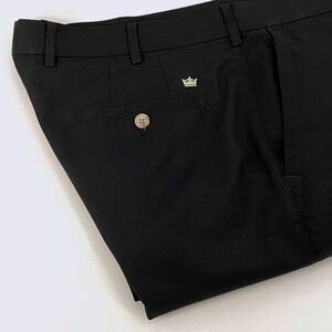 Peter Millar Crown Sport Black Golf Shorts Mens 36 Wicking Flat Front MC0EB82